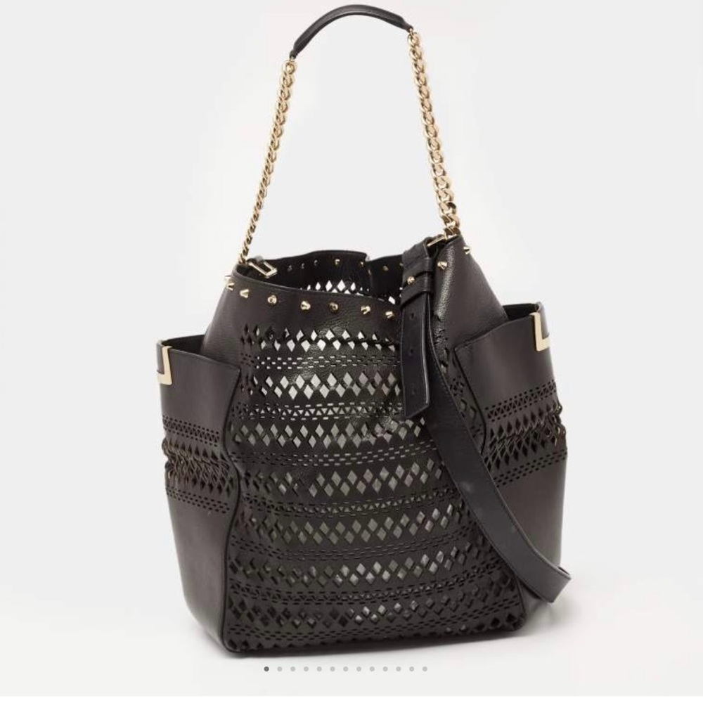 Jimmy Choo Black and Gold Tote Bag